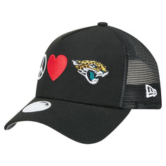 Jacksonville Jaguars New Era Women's Peace & Love Trucker 9FORTY Adjustable Hat - Black online