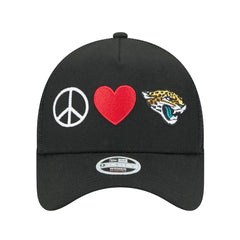 Jacksonville Jaguars New Era Women's Peace & Love Trucker 9FORTY Adjustable Hat - Black online