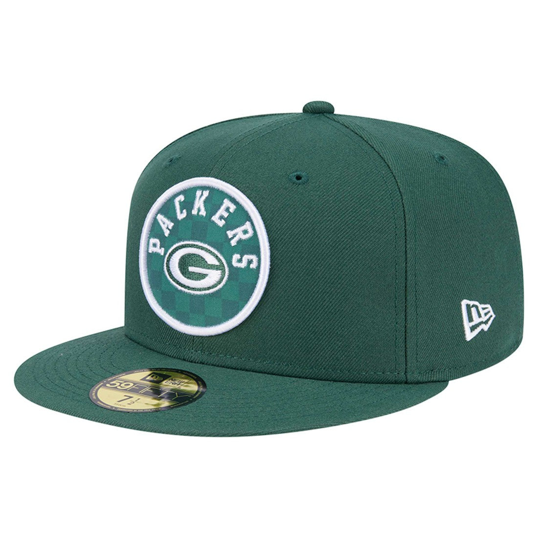 Green Bay Packers New Era Checkered 59FIFTY Fitted Hat - Green on sale