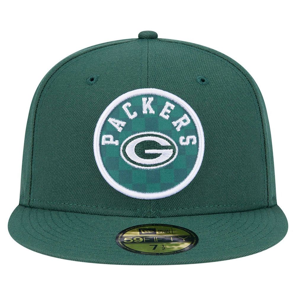 Green Bay Packers New Era Checkered 59FIFTY Fitted Hat - Green on sale