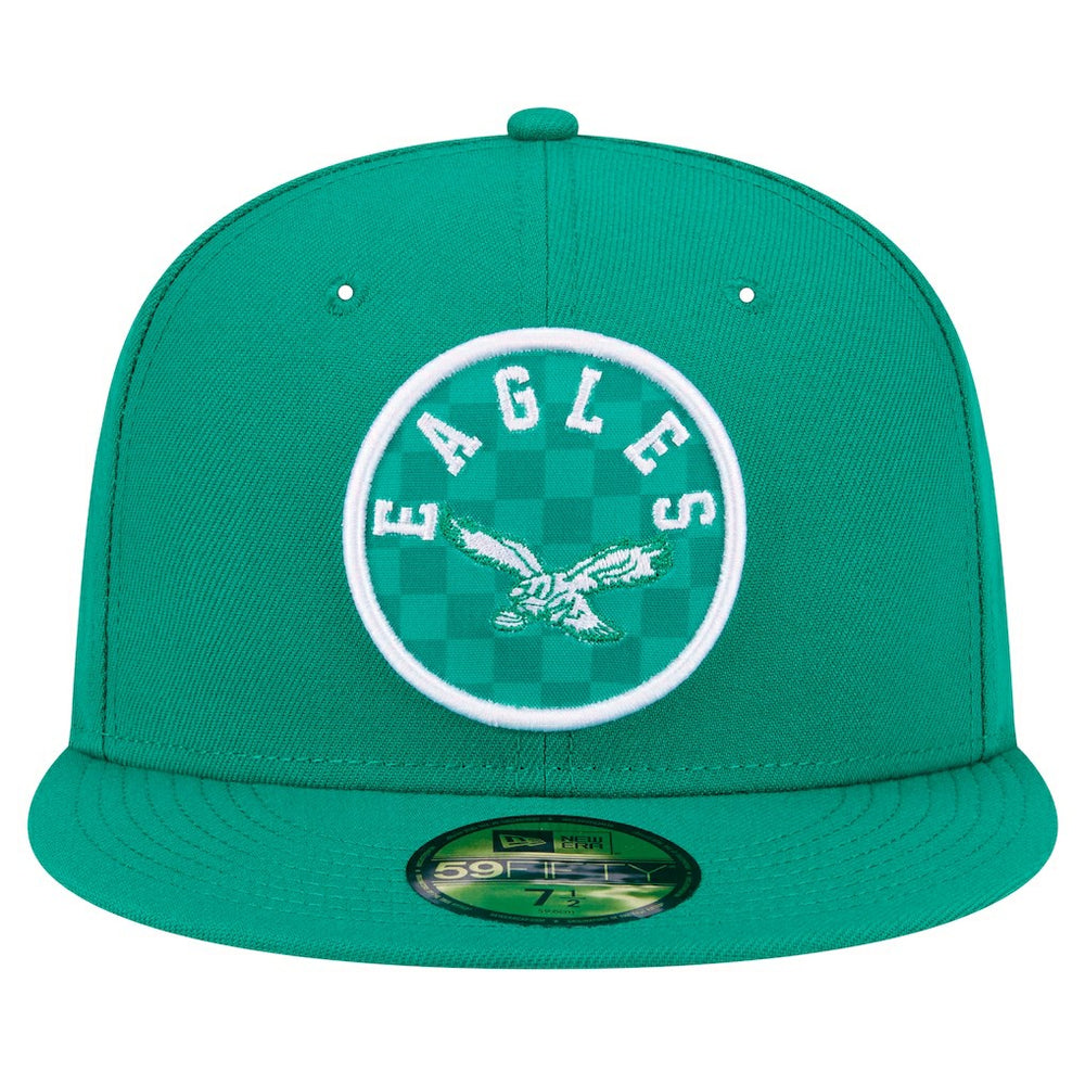 Philadelphia Eagles New Era Checkered 59FIFTY Fitted Hat - Kelly Green for sale