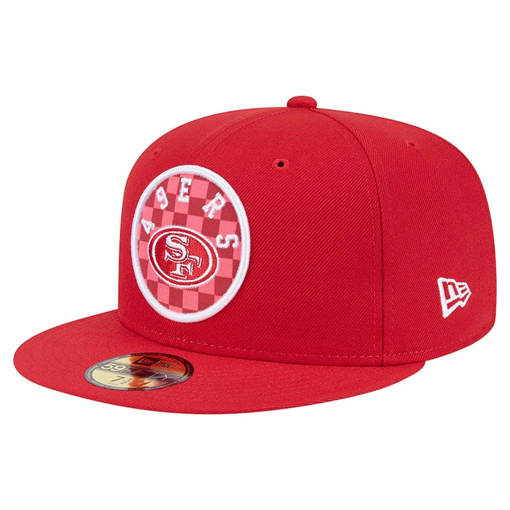 San Francisco 49ers New Era Checkered 59FIFTY Fitted Hat - Scarlet on sale