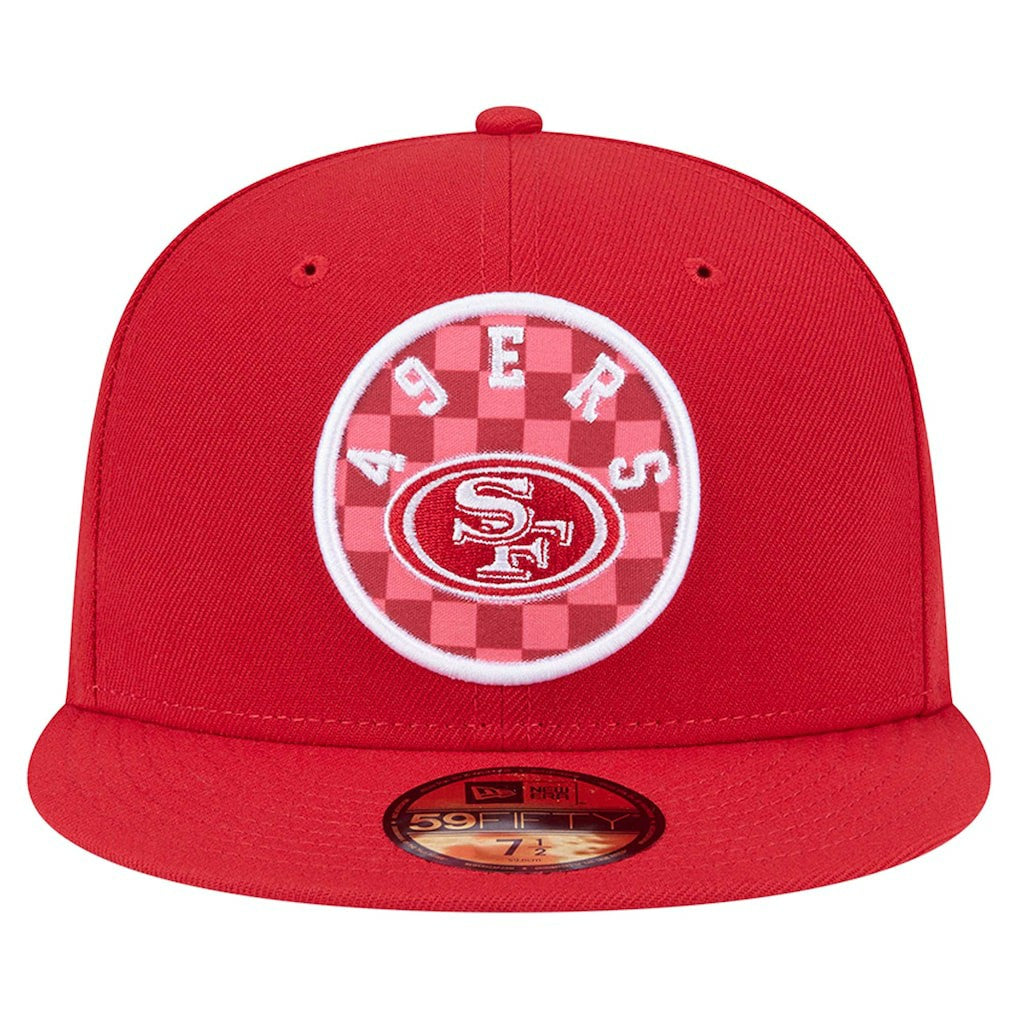 San Francisco 49ers New Era Checkered 59FIFTY Fitted Hat - Scarlet on sale