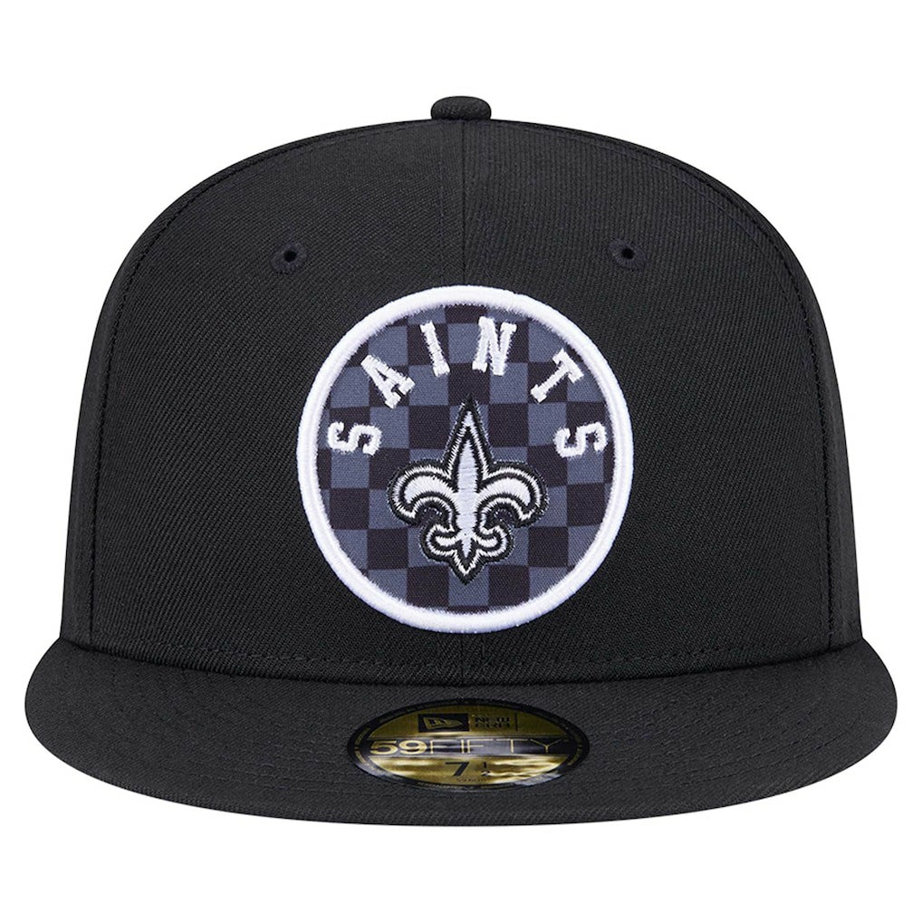 New Orleans Saints New Era Checkered 59FIFTY Fitted Hat - Black cheap