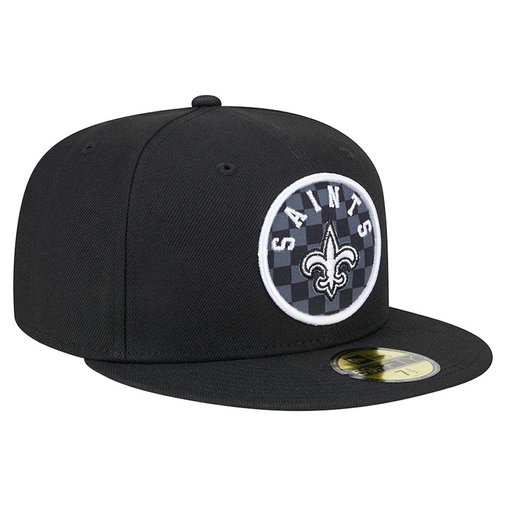 New Orleans Saints New Era Checkered 59FIFTY Fitted Hat - Black cheap