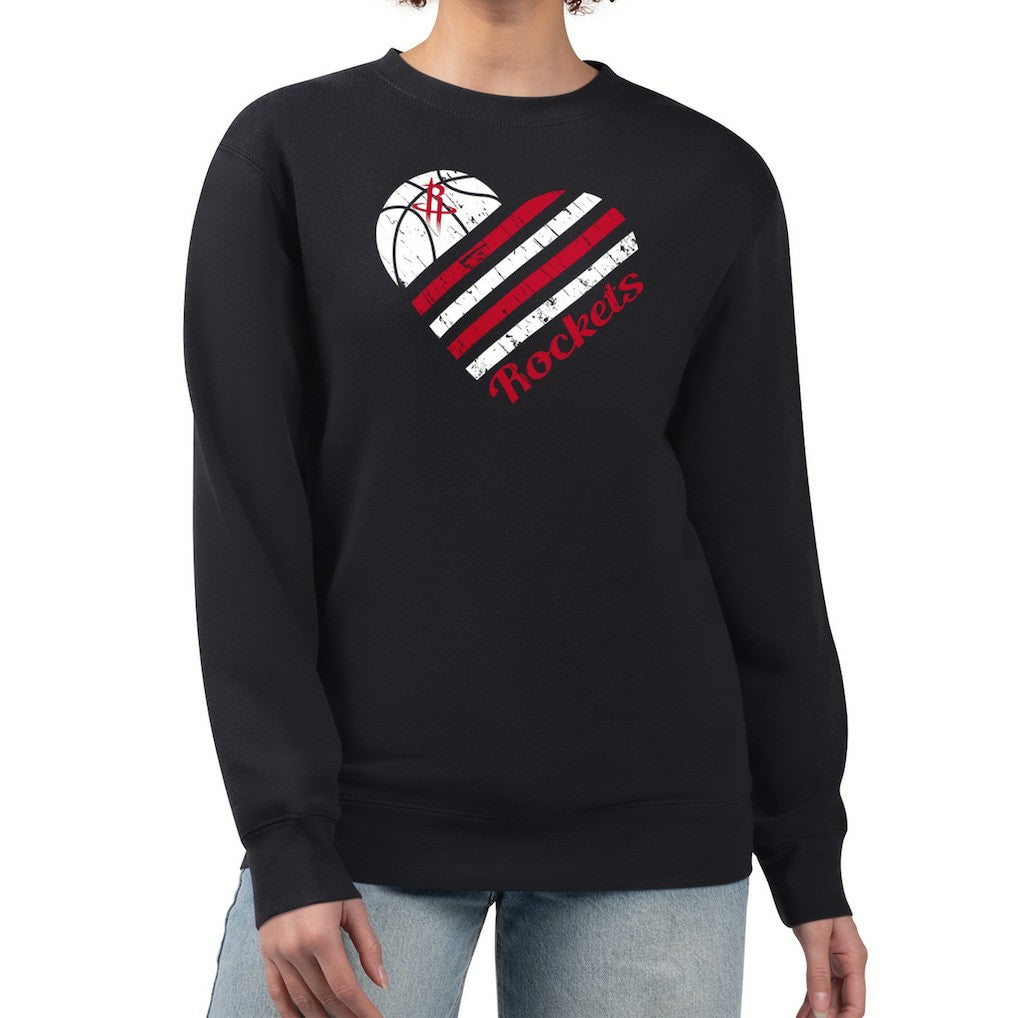 Houston Rockets G-III 4Her by Carl Banks Women's Heart Graphic Fleece Pullover Sweatshirt sale - Black for sale