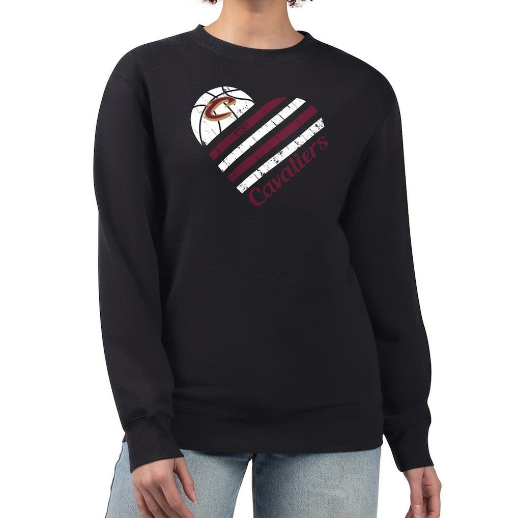 Cleveland Cavaliers G-III 4Her by Carl Banks Women's Heart Graphic Fleece Pullover Sweatshirt sale - Black online