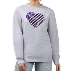 Sacramento Kings G-III 4Her by Carl Banks Women's Heart Graphic Fleece Pullover Sweatshirt - Heather Gray sale