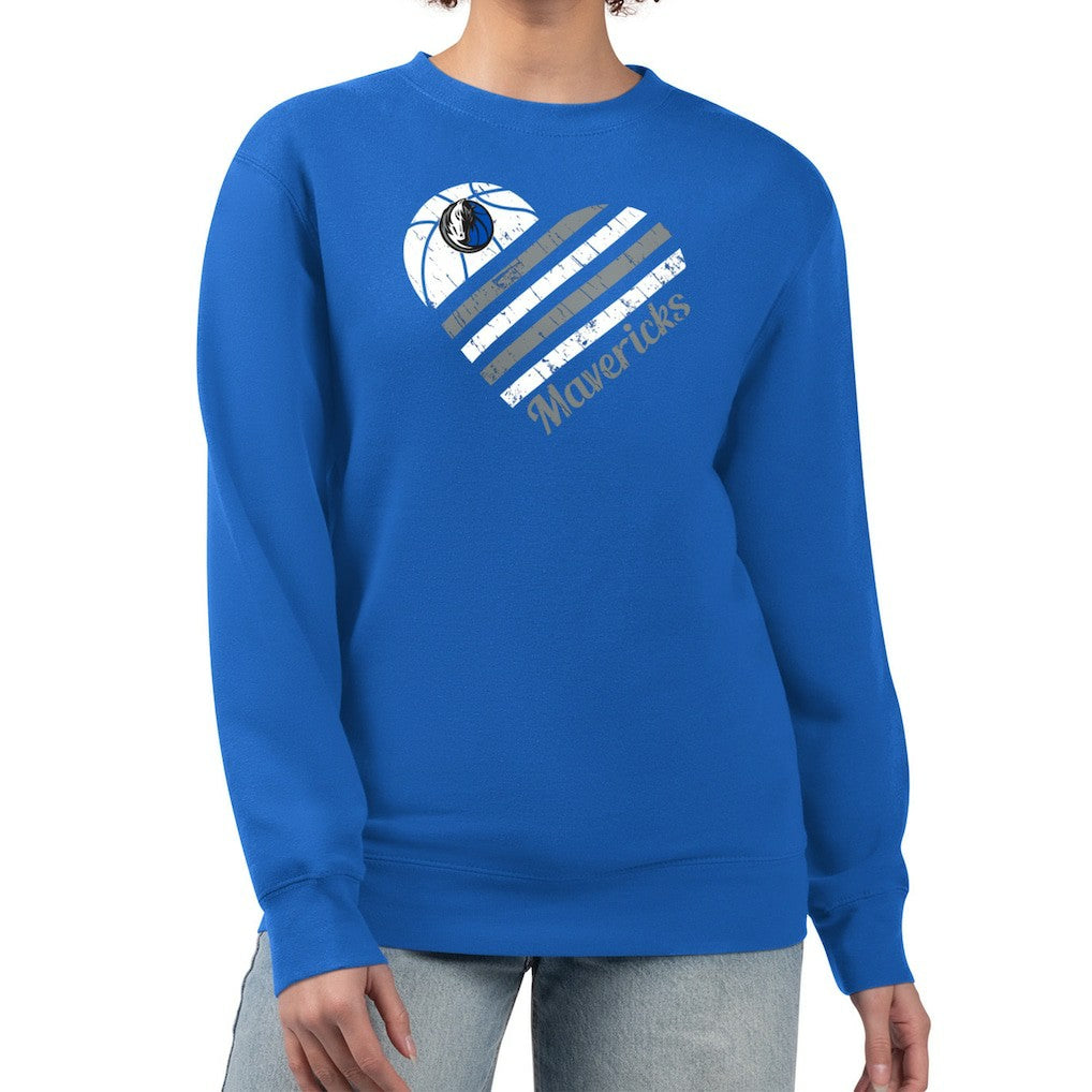 Dallas Mavericks G-III 4Her by Carl Banks Women's Heart Graphic Fleece Pullover Sweatshirt sale - Royal outlet