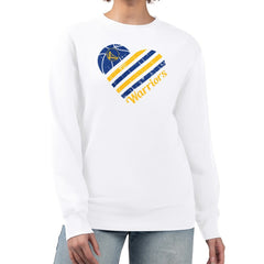 Golden State Warriors G-III 4Her by Carl Banks Women's Heart Graphic Fleece Pullover Sweatshirt sale - White outlet