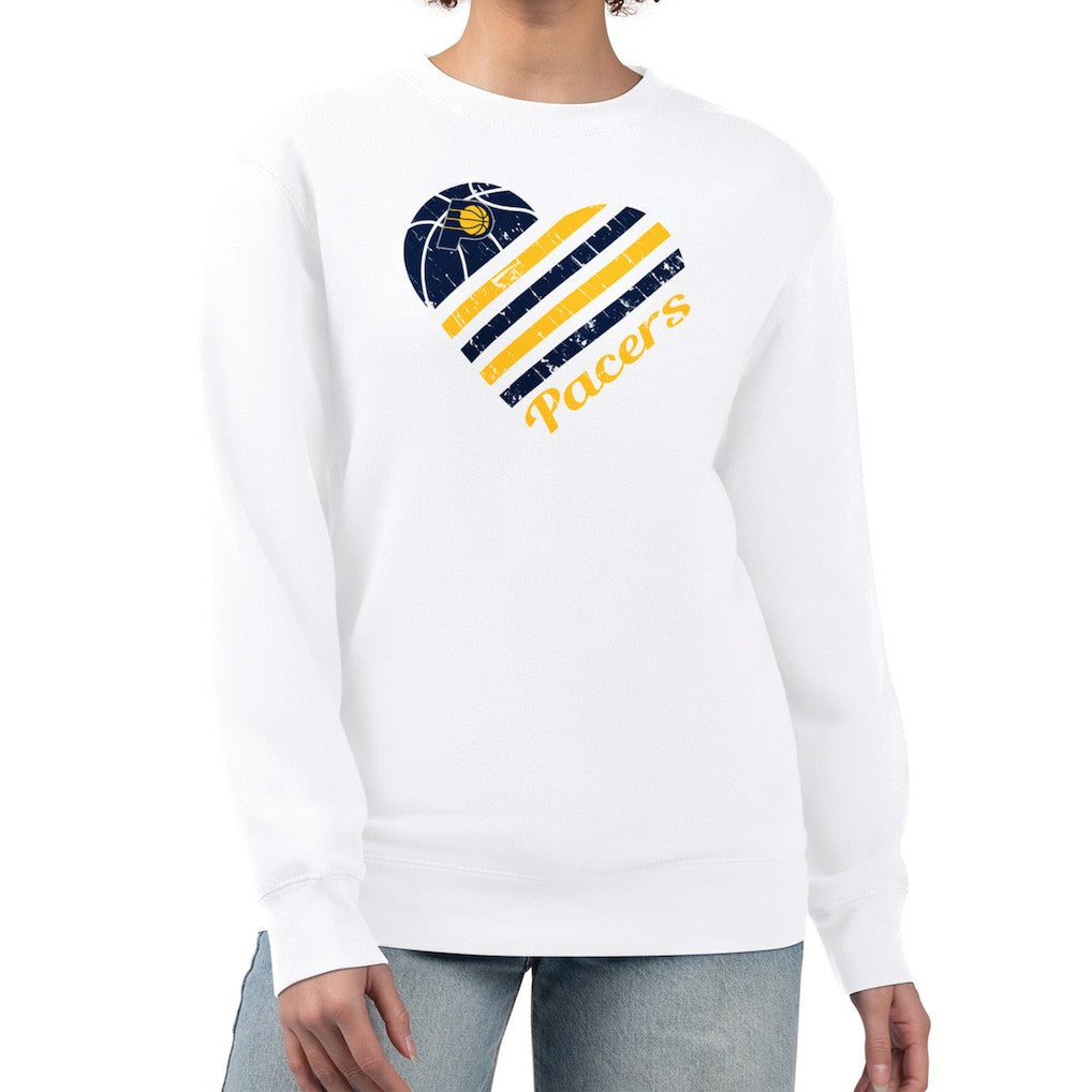 Indiana Pacers G-III 4Her by Carl Banks Women's Heart Graphic Fleece Pullover Sweatshirt - White sale