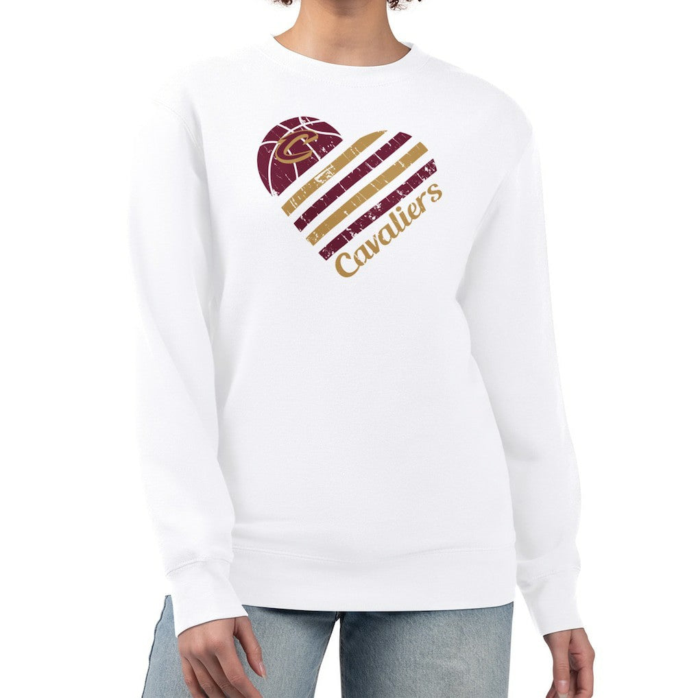 Cleveland Cavaliers G-III 4Her by Carl Banks Women's Heart Graphic Fleece Pullover Sweatshirt sale - White shop