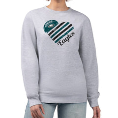 Philadelphia Eagles G-III 4Her by Carl Banks Women's Heart Graphic Fleece Pullover Sweatshirt - Heather Gray discount