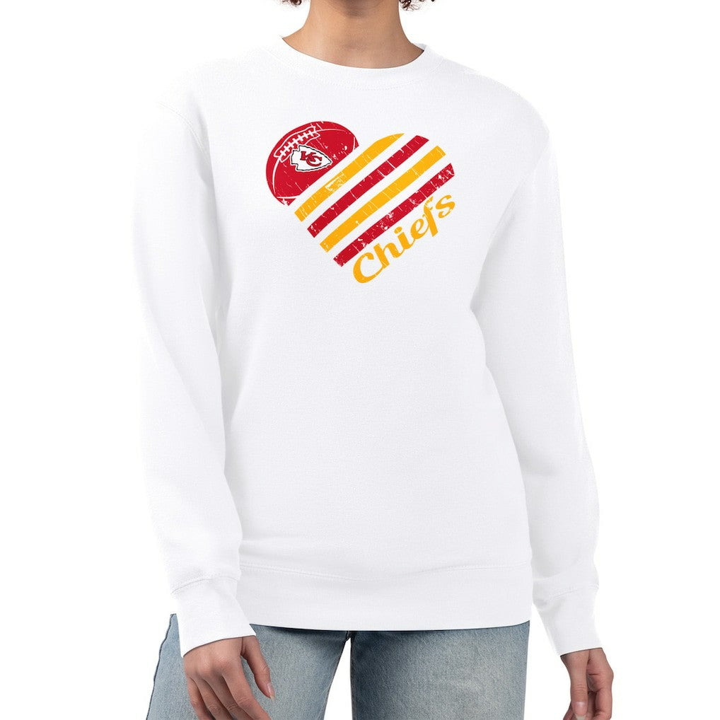 Kansas City Chiefs G-III 4Her by Carl Banks Women's Heart Graphic Fleece Pullover Sweatshirt - White outlet