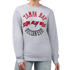 Tampa Bay Buccaneers G-III 4Her by Carl Banks Women's Large Team Graphic Fleece Pullover Sweatshirt - Heather Gray discount