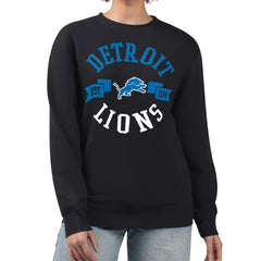 Detroit Lions G-III 4Her by Carl Banks Women's Large Team Graphic Fleece Pullover Sweatshirt - Black sale