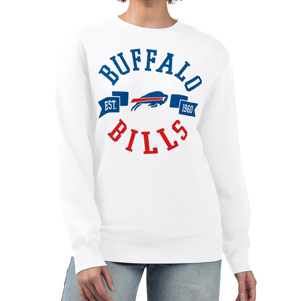 Buffalo Bills G-III 4Her by Carl Banks Women's Large Team Graphic Fleece Pullover Sweatshirt - White outlet