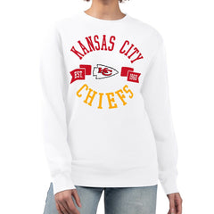 Kansas City Chiefs G-III 4Her by Carl Banks Women's Large Team Graphic Fleece Pullover Sweatshirt - White discount