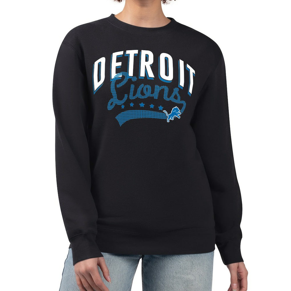 Detroit Lions G-III 4Her by Carl Banks Women's Filigree Logo Graphic Fleece Pullover Sweatshirt - Black discount
