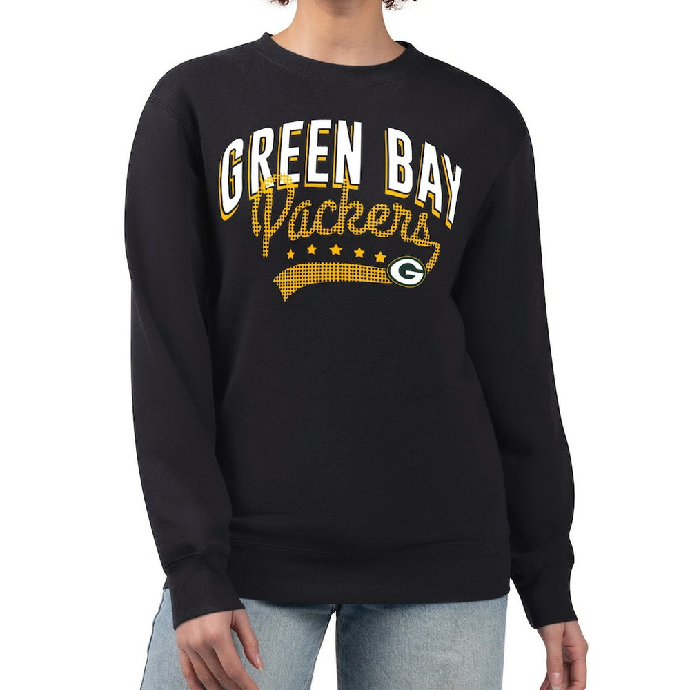 Green Bay Packers G-III 4Her by Carl Banks Women's Filigree Logo Graphic Fleece Pullover Sweatshirt - Black discount
