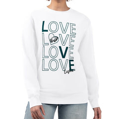 Philadelphia Eagles G-III 4Her by Carl Banks Women's Lots of Love Graphic Fleece Pullover Sweatshirt - White sale