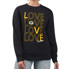 Green Bay Packers G-III 4Her by Carl Banks Women's Lots of Love Graphic Fleece Pullover Sweatshirt - Black outlet
