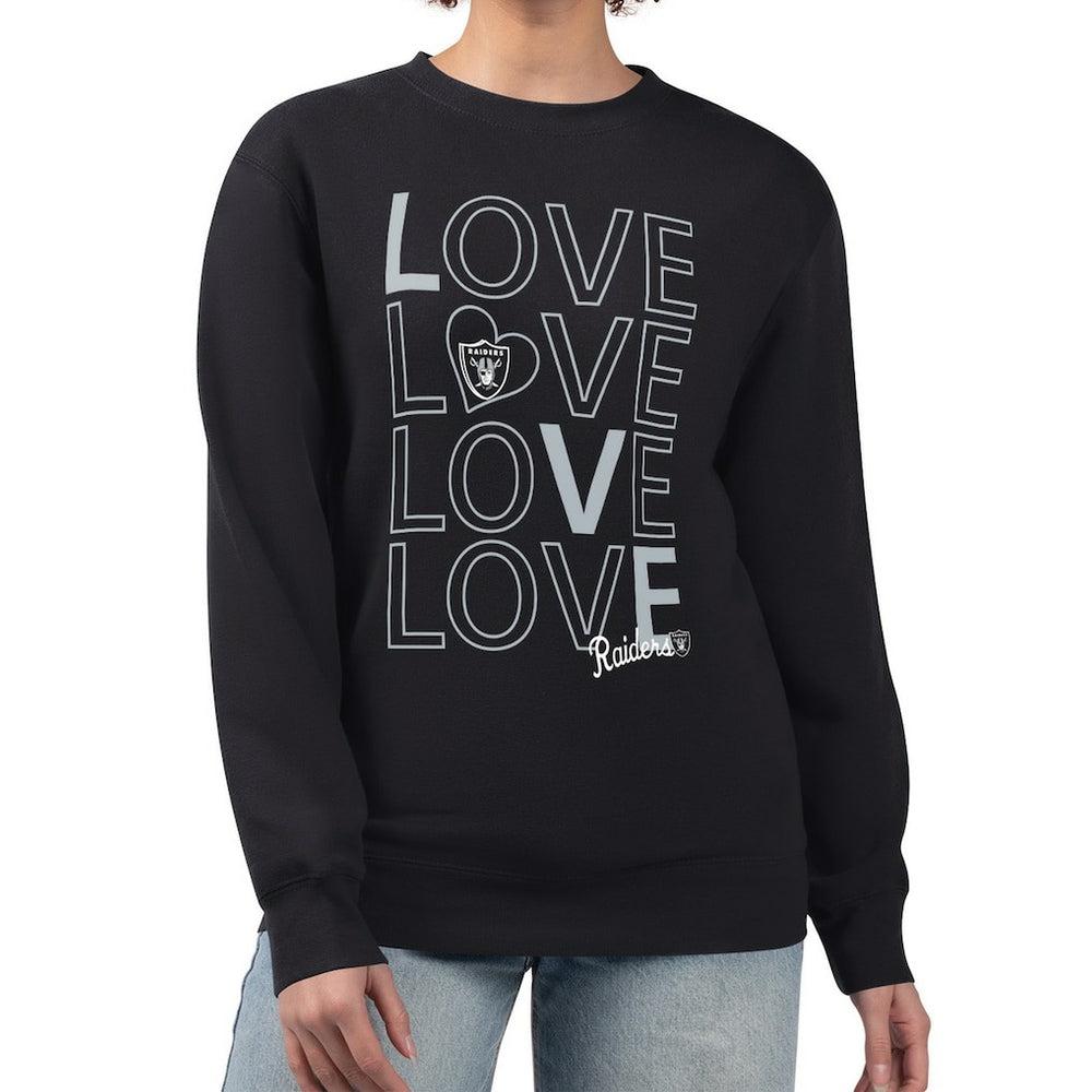 Las Vegas Raiders G-III 4Her by Carl Banks Women's Lots of Love Graphic Fleece Pullover Sweatshirt - Black outlet
