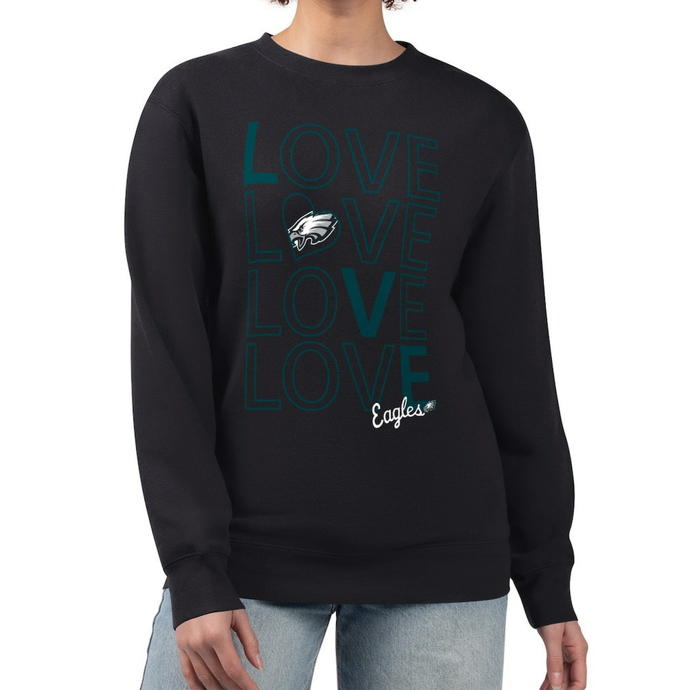 Philadelphia Eagles G-III 4Her by Carl Banks Women's Lots of Love Graphic Fleece Pullover Sweatshirt - Black sale