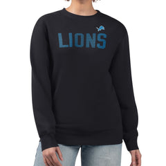 Detroit Lions G-III 4Her by Carl Banks Women's Dot Print Team Graphic Fleece Pullover Sweatshirt - Black cheap
