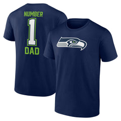 Seattle Seahawks Father's Day #1 Dad T-Shirt - College Navy sale