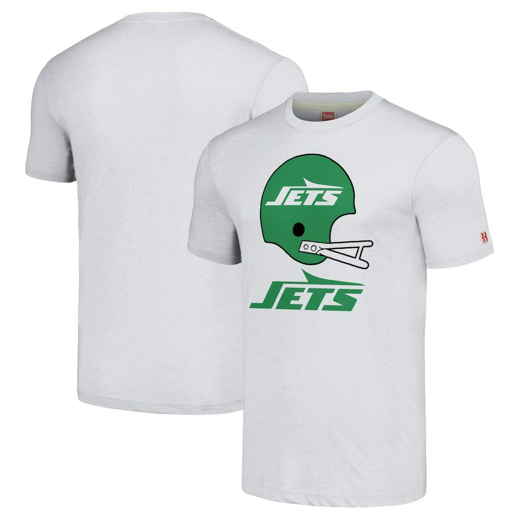 New York Jets Homage Unisex Big Helmet Tri-Blend T-Shirt - White on sale