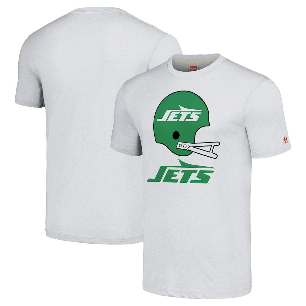 New York Jets Homage Unisex Big Helmet Tri-Blend T-Shirt - White on sale