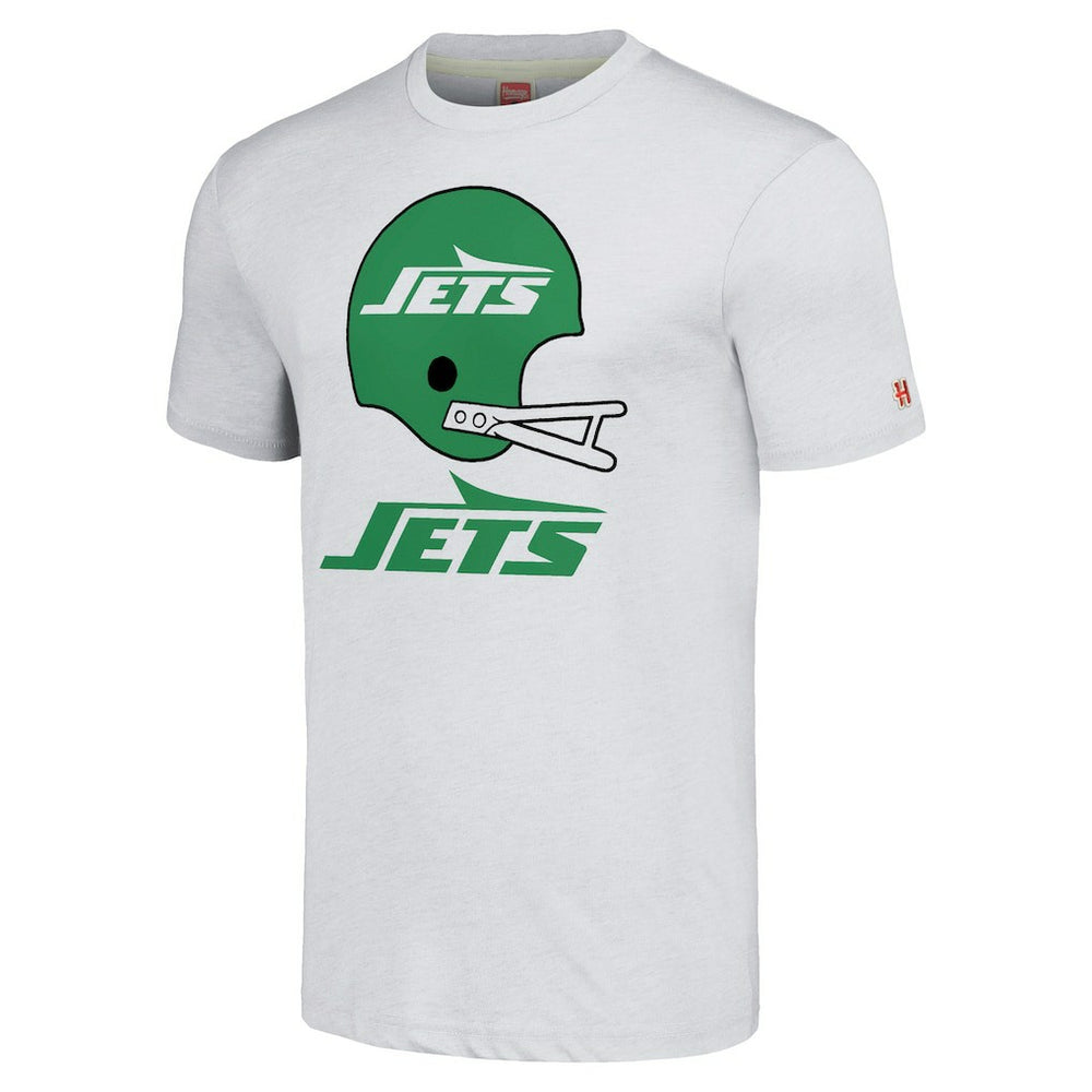 New York Jets Homage Unisex Big Helmet Tri-Blend T-Shirt - White on sale