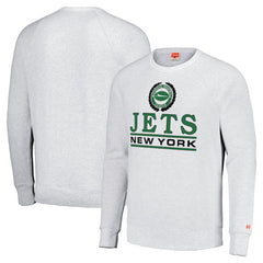 New York Jets Homage Unisex Crest Tri-Blend Crewneck Pullover Sweatshirt - White cheap