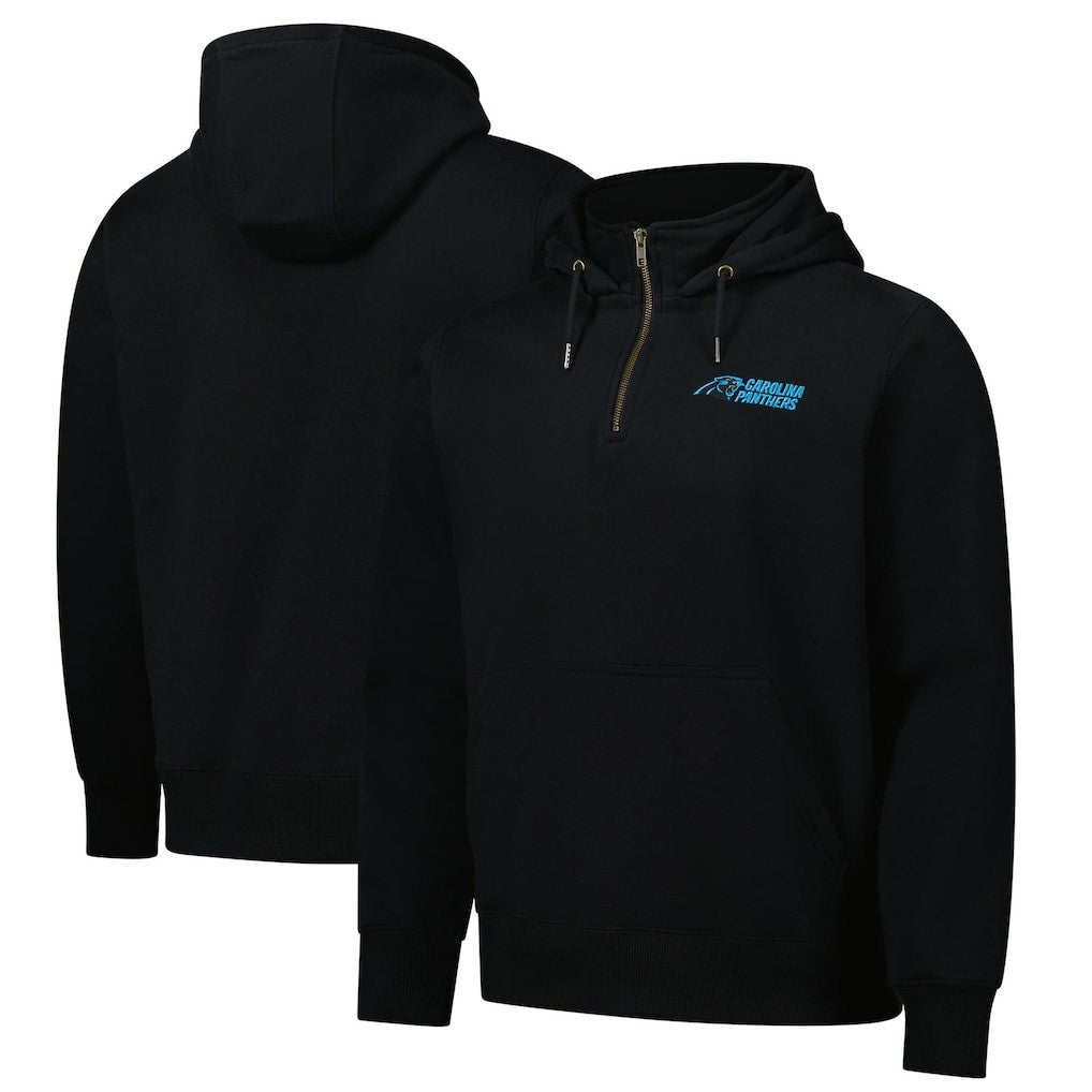 Carolina Panthers Dunbrooke Unisex Defender Quarter-Zip Hoodie - Black cheap