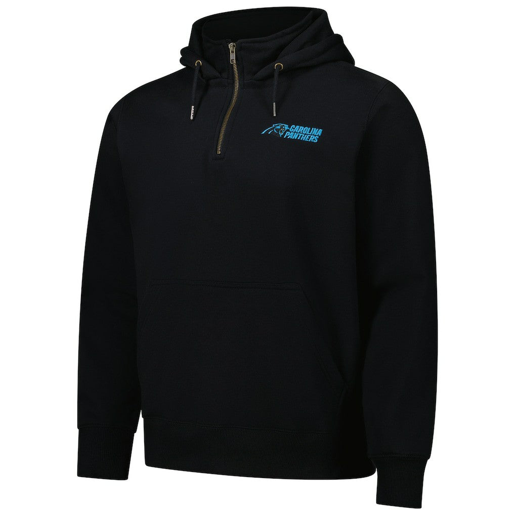 Carolina Panthers Dunbrooke Unisex Defender Quarter-Zip Hoodie - Black cheap