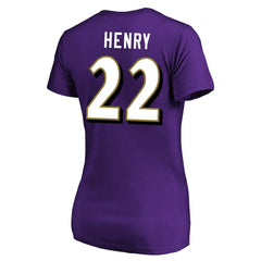 Derrick Henry Baltimore Ravens Women's Plus Size Fair Catch Name & Number Scoop Neck T-Shirt - Purple on sale