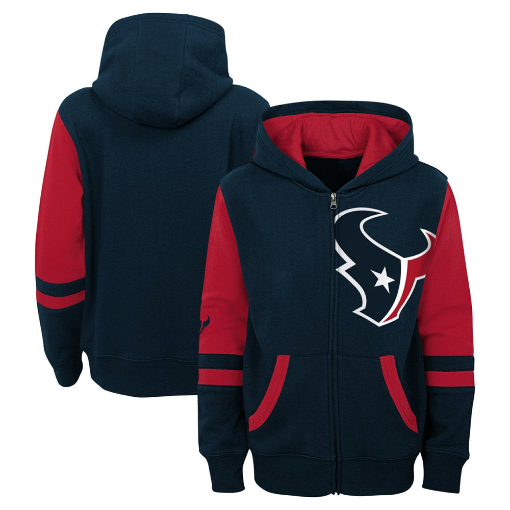 Houston Texans Youth Stadium Color-Block Full-Zip Hoodie - Navy cheap