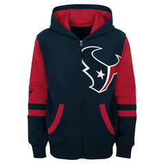 Houston Texans Youth Stadium Color-Block Full-Zip Hoodie - Navy cheap