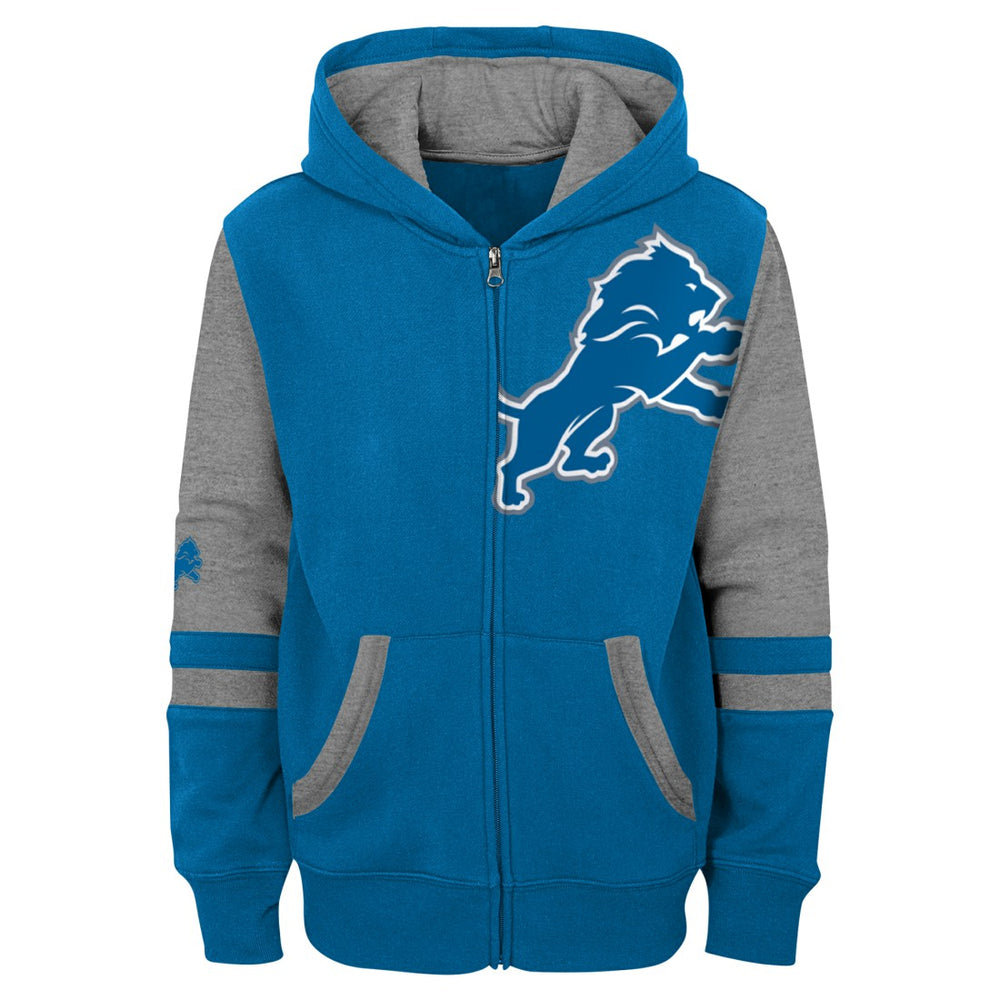 Detroit Lions Youth Stadium Color-Block Full-Zip Hoodie - Blue discount