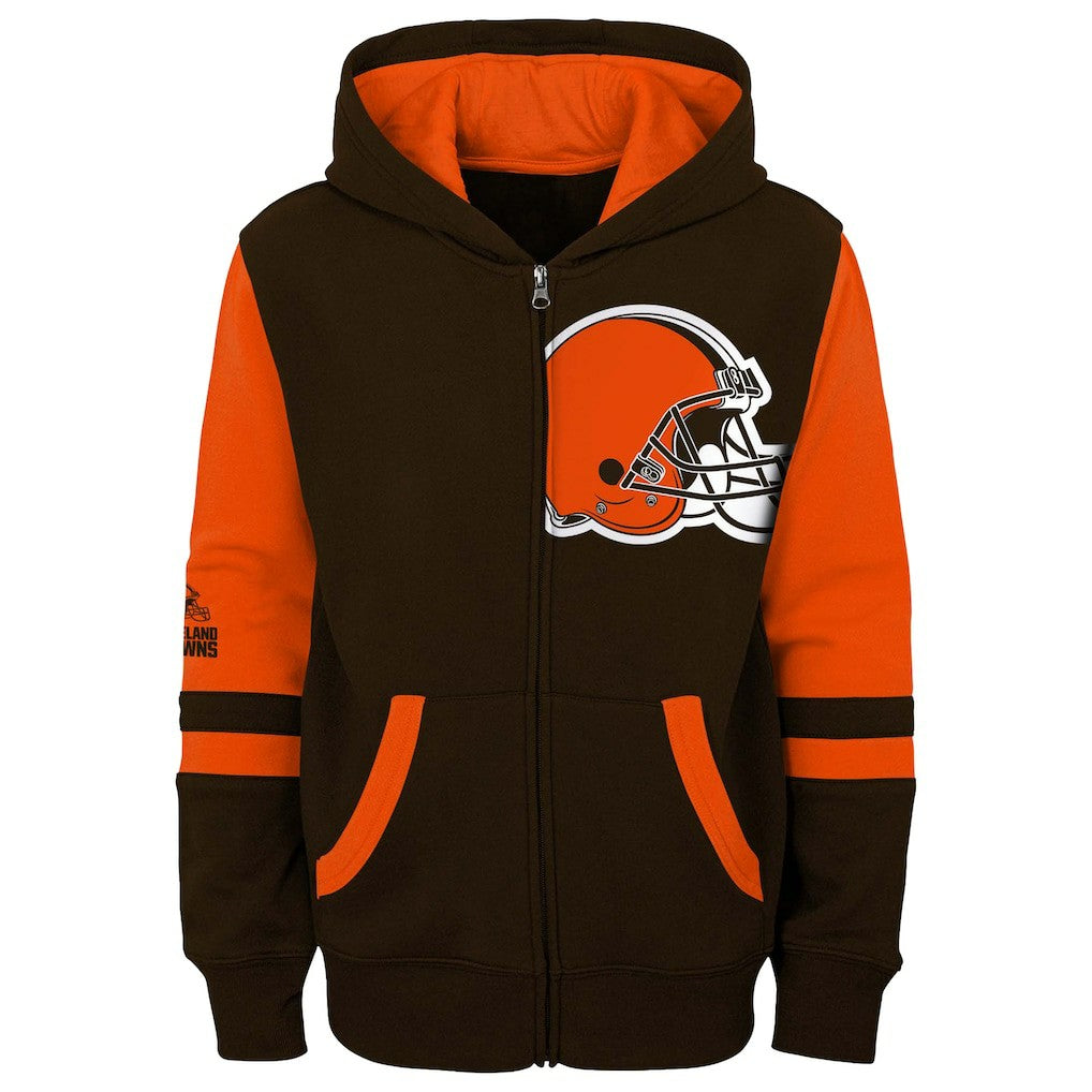 Cleveland Browns Preschool Stadium Color Block Full-Zip Hoodie - Brown sale