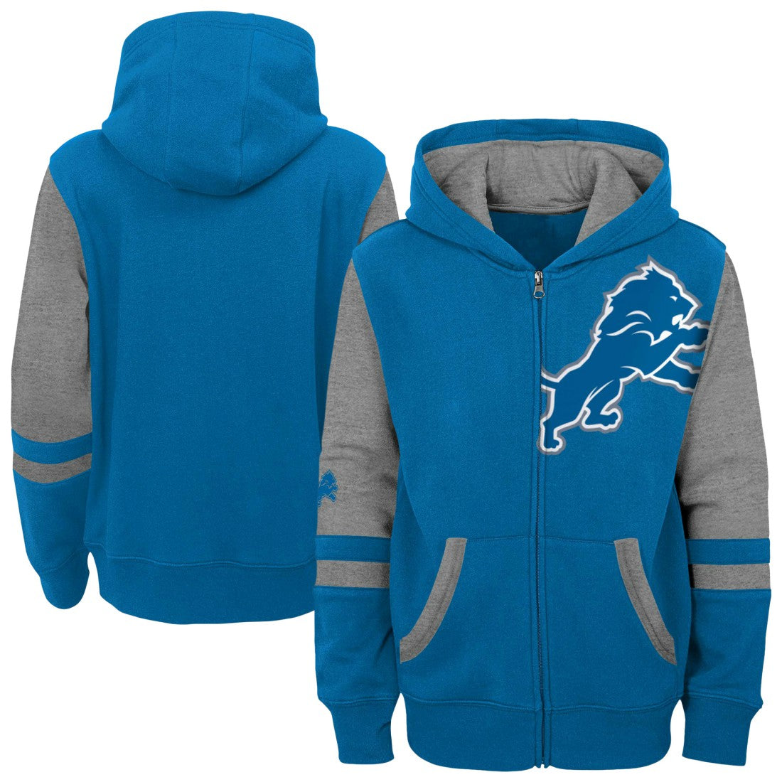 Detroit Lions Preschool Stadium Color Block Full-Zip Hoodie - Blue outlet