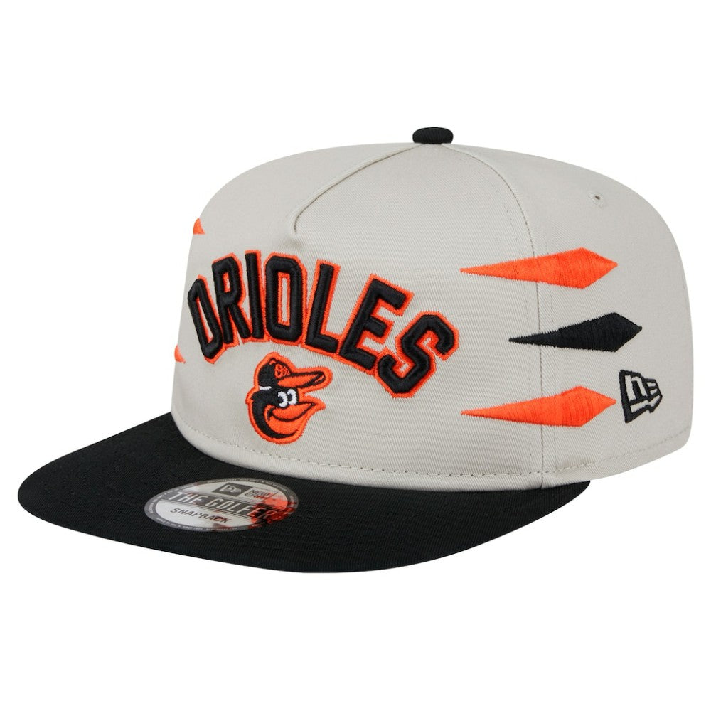 Baltimore Orioles Iron Golfer Snapback Hat - Cream | New Era