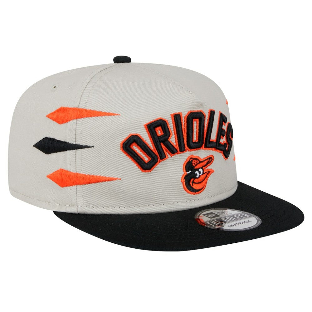 Baltimore Orioles Iron Golfer Snapback Hat - Cream | New Era