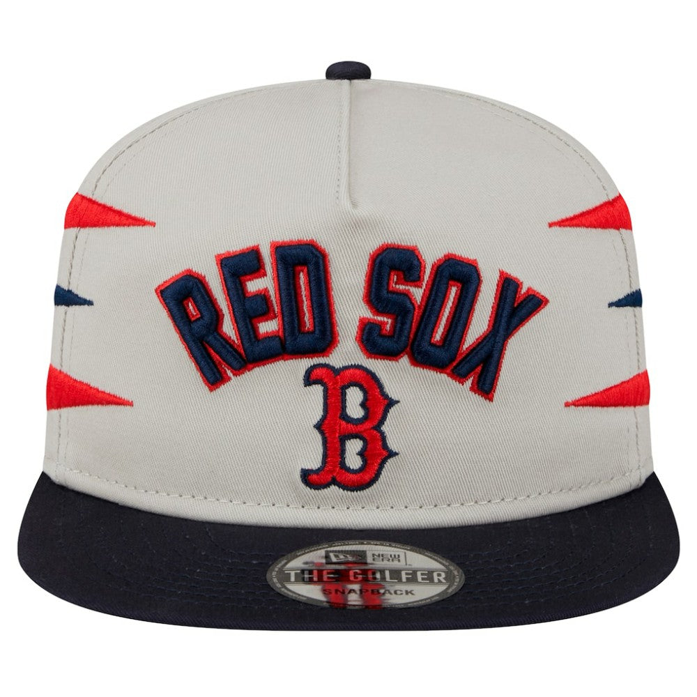 Boston Red Sox Iron Golfer Snapback Hat - Cream | New Era