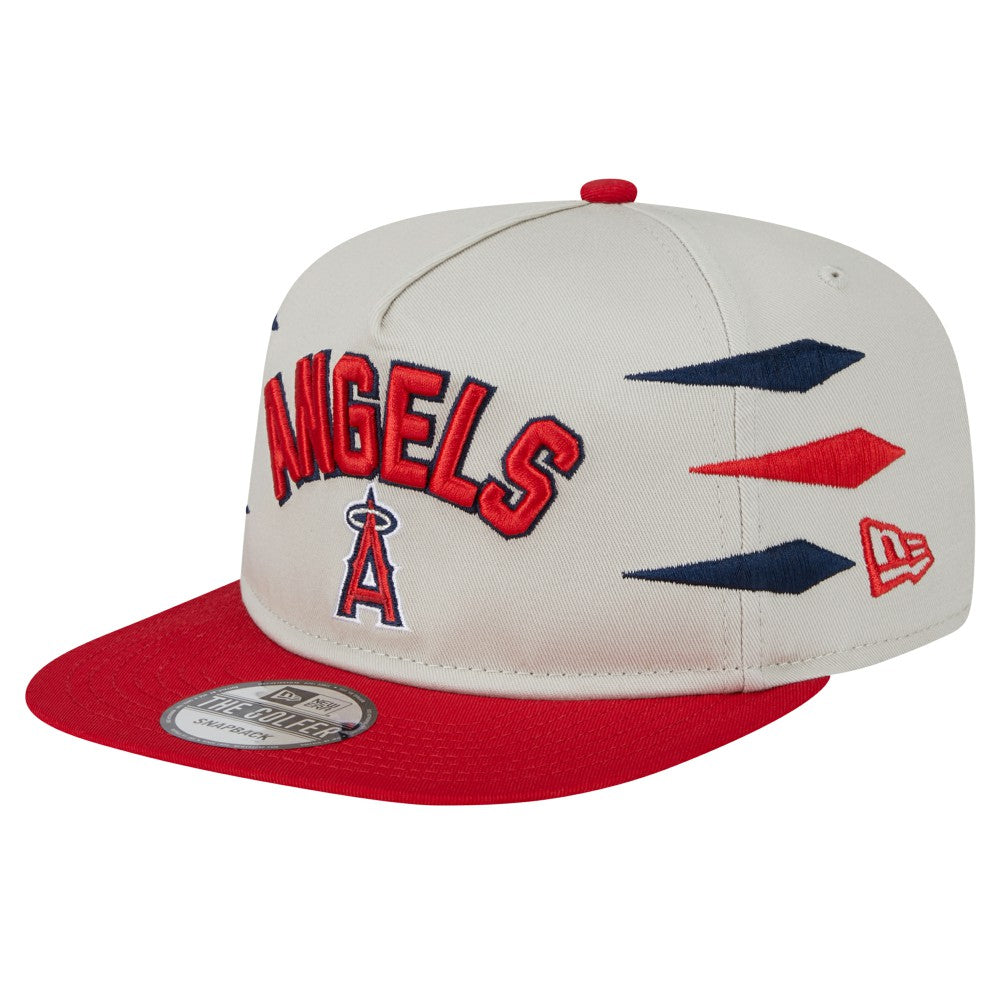 Los Angeles Angels Iron Golfer Snapback Hat - Cream | New Era
