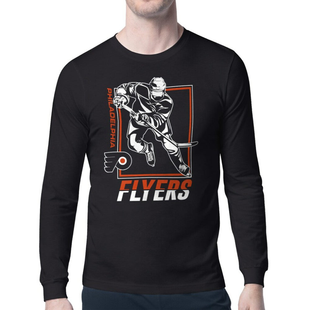 Philadelphia Flyers Starter Player Grid Long Sleeve T-Shirt Black