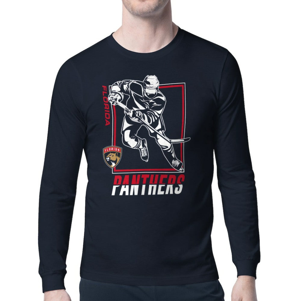 Florida Panthers Starter Player Grid Long Sleeve T-Shirt Navy
