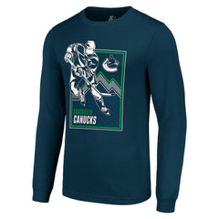 Vancouver Canucks Starter Player Grid Long Sleeve T-Shirt Blue