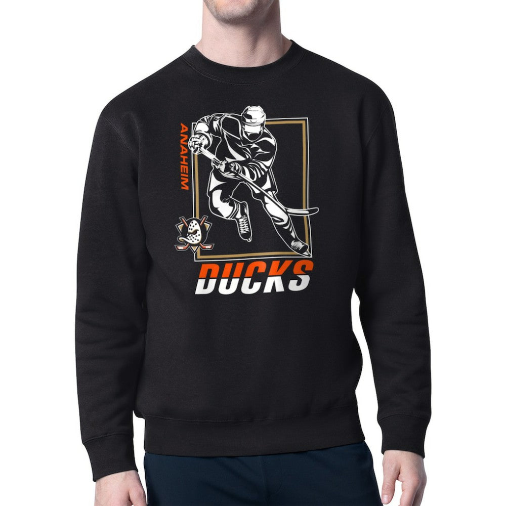 Anaheim Ducks Starter Player Grid Fleece Pullover Sweatshirt Black
